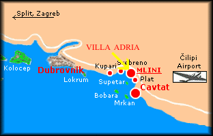 Dubrovnik Riviera map